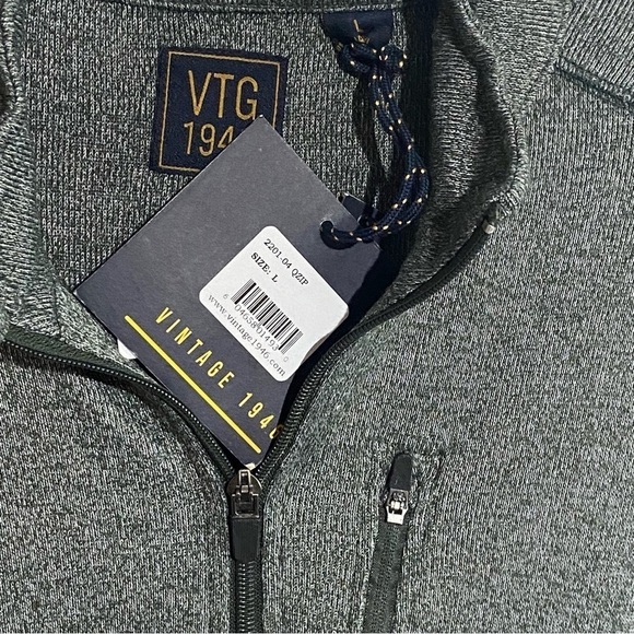 Vintage 1946 "Space Dye" 1/4 Zip Pullover Moss Green - Picture 1 of 6